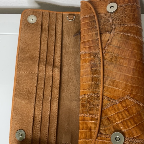 Leather wallet clutch